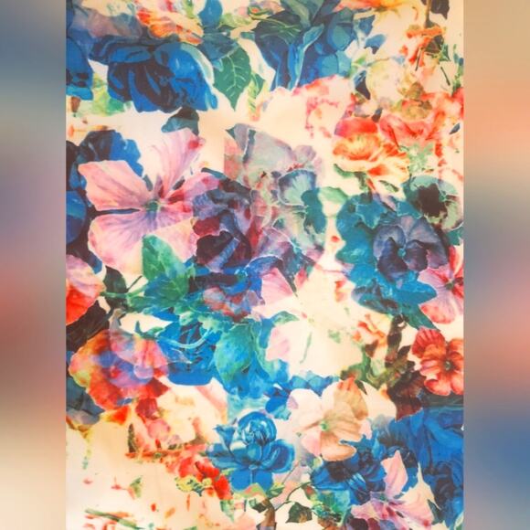 EUC Revolve Lovers + Friends White Multicolored Floral Halter Maxi Dress Sz M - Picture 2 of 12